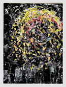 Pacific Garbage Patch paper collage on canvas, 'Pacific Garbage Patch_thmb'